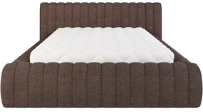 Кафяво двойно легло 160x200 cm тапицирано с място за съхранение с включена подматрачна рамка Carilla – ELTAP