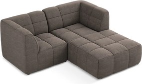Кафяв ъглов диван от прежда с примки от букле (десен ъгъл) Aloha – Makamii