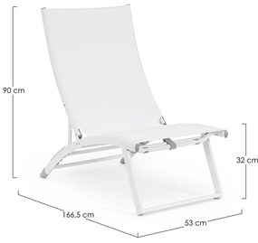 Бял градински шезлонг метален Taylor – Bizzotto