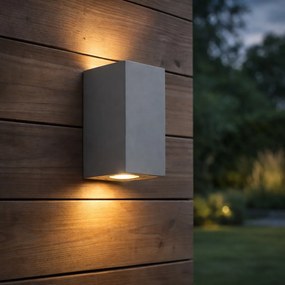 Модерна външна стенна лампа сива 2 светлини IP44 - Pompei