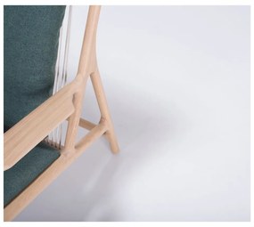 Фотьойл от дъбово дърво със зелена текстилна седалка Dedo - Gazzda