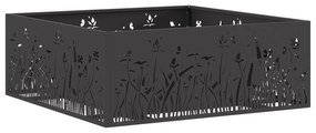 Sonata H Огнище Квадратно Черно 80x80x30 см Стомана