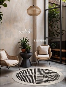 Черен/кремав кръгъл килим за открито и закрито ø 160 cm Haringey Bounds – Ted Baker