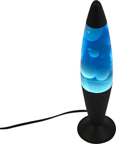 Лампа лава синя с бял восък, включително LED - Molten Lava