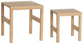 Странични масички в комплект от 2 бр. от декор от дъб 40x40 cm Puzzle – Hübsch