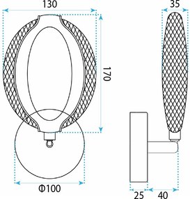 СТЕНЕН LED АПЛИК G174-W GOLD