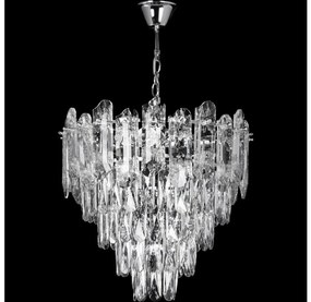 LED Пендел 7xE27/60W/230V + 4xLED/6W Ø 40 см лъскав хром