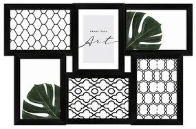 Черна пластмасова рамка за стена 48x32 cm