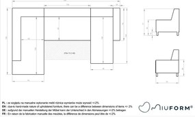 Морскосин U-образен разтегателен диван, десен ъгъл Dazzling Daisy - Miuform