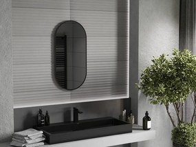 Mexen Loft овално огледало за баня 80 x 40 см, черна рамка - 9851-080-040-000-70