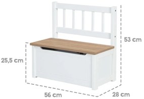 Бяла детска пейка Woody – Roba