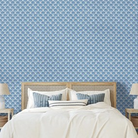 Самозалепващ тапет – Сини геометрични шарки