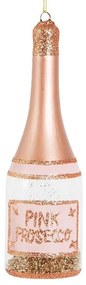 Стъклена ръчно изработена коледна украса ø 5 cm Pink Prosecco – Sass & Belle
