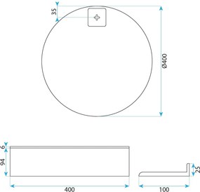 Комплект мебели за баня с мивка Molly 40cm Grey