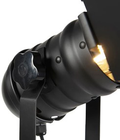 Индустриална подова лампа черна наклонена - Movie