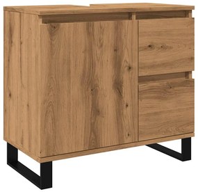 857230 vidaXL Шкаф за мивка за баня, дъб артизан, 65x33x60см, инженерно дърво