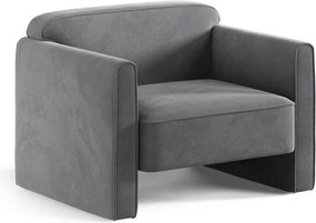 Сиво кадифено кресло Abby – Micadoni