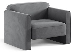 Сиво кадифено кресло Abby – Micadoni