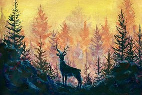Самозалепващ тапет – Артистична горска живопис