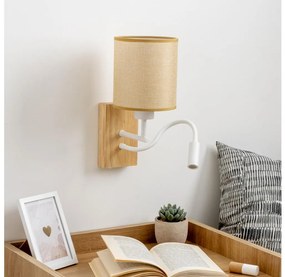 Brilagi - LED Аплик NUBILA WOOD 1xE27/25W/230V +LED/3W дъб/светлокафяво