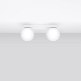 Бяла лампа за таван със стъклен абажур ø 12 cm Umerta - Nice Lamps