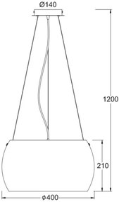 Висяща таванна лампа Pontiac-Chrome