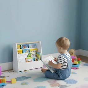 Детска библиотека - MONTESSORI рафт за книги с 3 отделения
