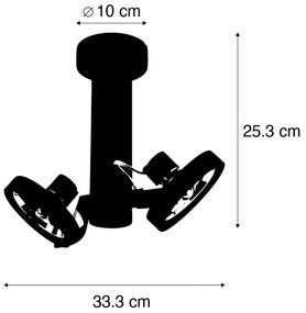 Модерен прожектор черен регулируем 2 светлини - Goes