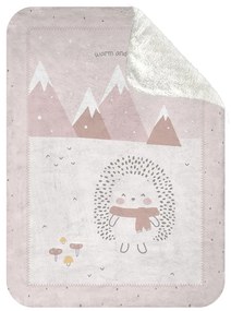 KIKKA BOO Меко зимно одеяло с шерпа 110/140 см. HEDGE-HUGS РОЗОВО