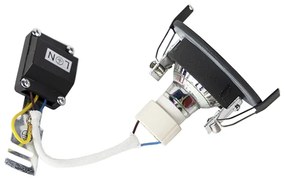 Модерен смарт вграден прожектор черен кръгъл вкл. WiFi GU10 IP54 - Xena