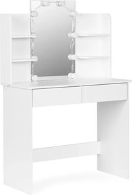 Козметична тоалетка с огледало и LED осветление, ModernHome, 3 нюанса светлина, 90x40x135см