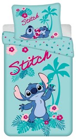 Синьо единично памучно детско спално бельо 140x200 cm Lilo a Stitch "Hawaii" – Jerry Fabrics