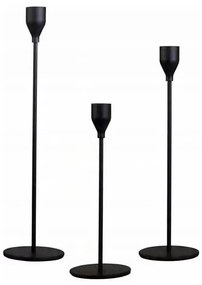 Комплект от 3 черни свещника