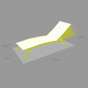 Алуминиев шезлонг Hesperide Bonao - Маслина/Графит