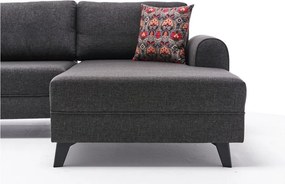 Антрацитен ъглов разтегателен диван (U-образен) Belen - Balcab Home