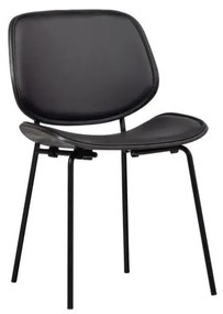 Черни трапезни столове в комплект 2 бр. от имитация на кожа Close In – WOOOD