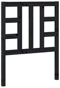 817819 vidaXL Горна табла за легло, черна, 81x4x100 см, бор масив