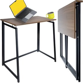 Сгъваема работна маса в стил Loft 80 x 45 cm svetlá hnedá