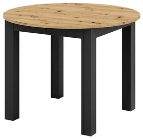 Разтегателна трапезна маса WILY дъб артизан/черна