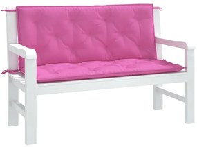 Възглавници за градински пейки 2 бр розови 120x50x7 см плат