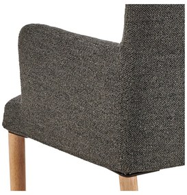 Сив тапициран трапезен стол с подлакътници Zoe – Actona