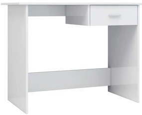 800555 vidaXL Бюро, бял гланц, 100x50x76 см, ПДЧ