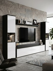 Холна секция Paris Xl-Бял Гланц - Антрацит