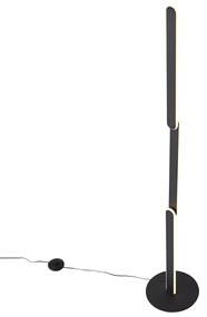 Дизайнерска подова лампа черна, включва LED с 3-степенно димиране - Gate