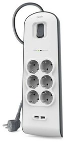 Контакт - 6 изхода с копче Belkin BSV604vf2M 2 m USB x 2