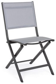 Сив градински стол метален Elin – Bizzotto