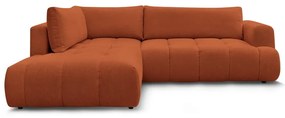 Сгъваем/с място за съхранение ъглов диван в тухлен цвят (ляв ъгъл/L форма) Fuji – Bobochic Paris