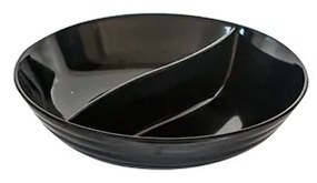 Alkan - Меламинова купа с две отделения кръгла черна 33.5xh9см (K-993B)AN