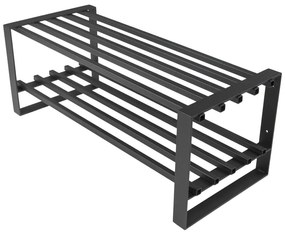 Черен метален шкаф за обувки Rumo - Spinder Design