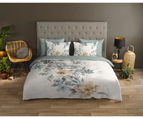 Зелено-кремаво единично удължено памучно спално бельо 140x220 cm Celina – Good Morning